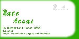 mate acsai business card