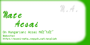 mate acsai business card